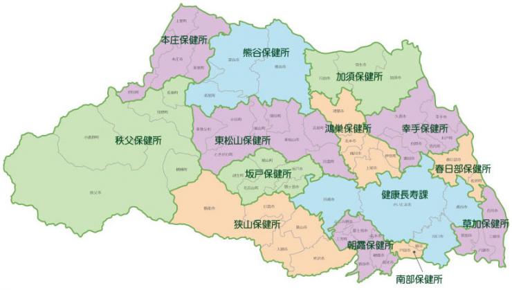 埼玉県内保健所地図