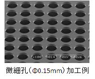 モリブデン箔の毒劇物フリー電解エッチング加工における微細加工例