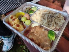 染色の合間に秩父のお弁当