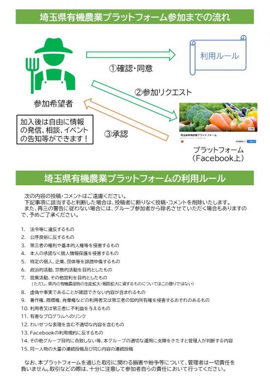 埼玉県有機農業プラットフォーム募集チラシ裏
