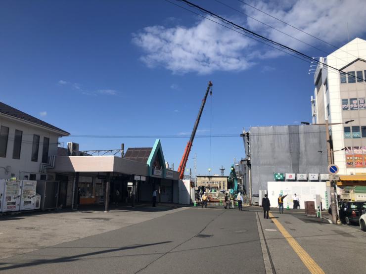 春日部駅仮駅舎(2022年10月頃)