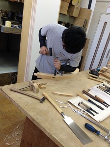ほぞ穴加工作業