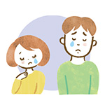 泣いている男女のイラスト