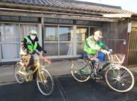 自転車組出発