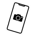 スマートフォンにカメラが表示されているイラスト