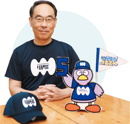 リバサポTシャツを着用している大野元裕埼玉県知事