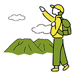 登山をする人のイラスト
