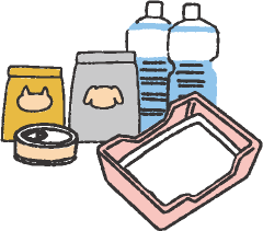 ペット用備蓄のイラスト