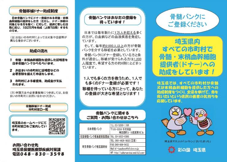骨髄移植ドナー助成制度表