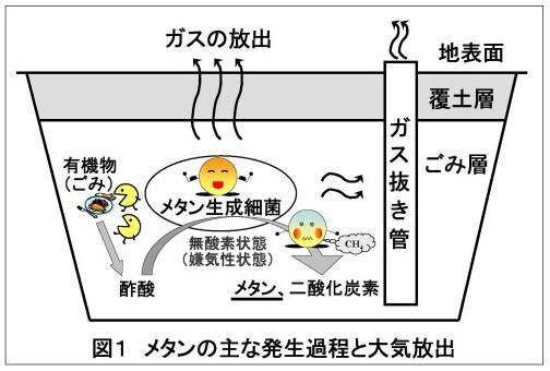 メタンの主な発生過程と大気放出